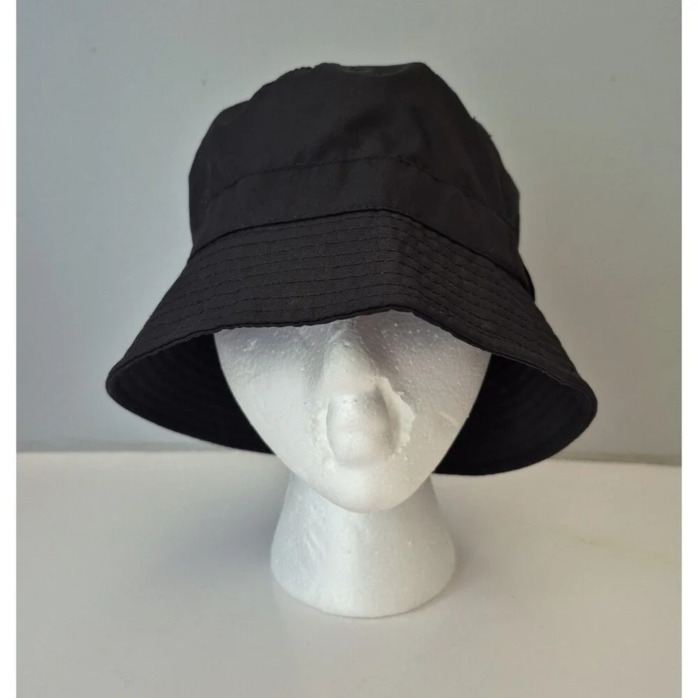 Totes Black Logo Reversible Water Resistant Bucket Hat Womens One Size
